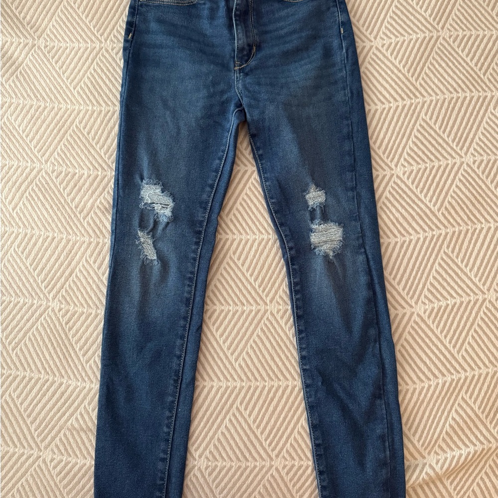 Old Navy Blue Skinny Jeans with Distressing